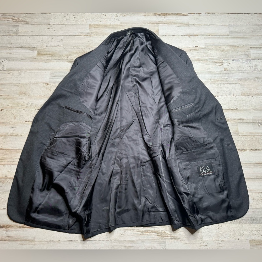 Jos. A. Bank Mens Charcoal Gray Wool Classic Fit Sport Coat Blazer Jacket 42R - Picture 9 of 11